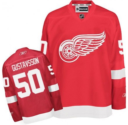 NHL Jonas Gustavsson Detroit Red Wings Authentic Home Reebok Jersey - Red