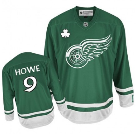 Detroit Red Wings #9 Gordie Howe St. Patrick's Day Green Jersey on