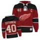 NHL Henrik Zetterberg Detroit Red Wings Old Time Hockey Authentic Sawyer Hooded Sweatshirt Jersey - Red